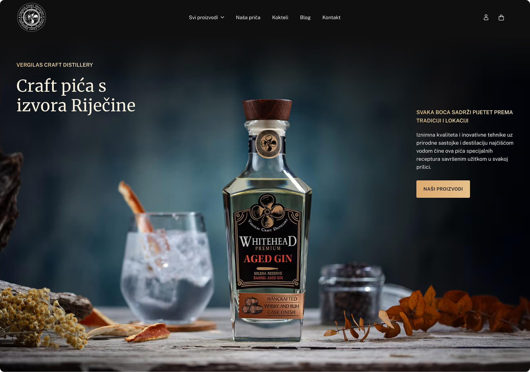 Vergilas Craft Distillery homepage