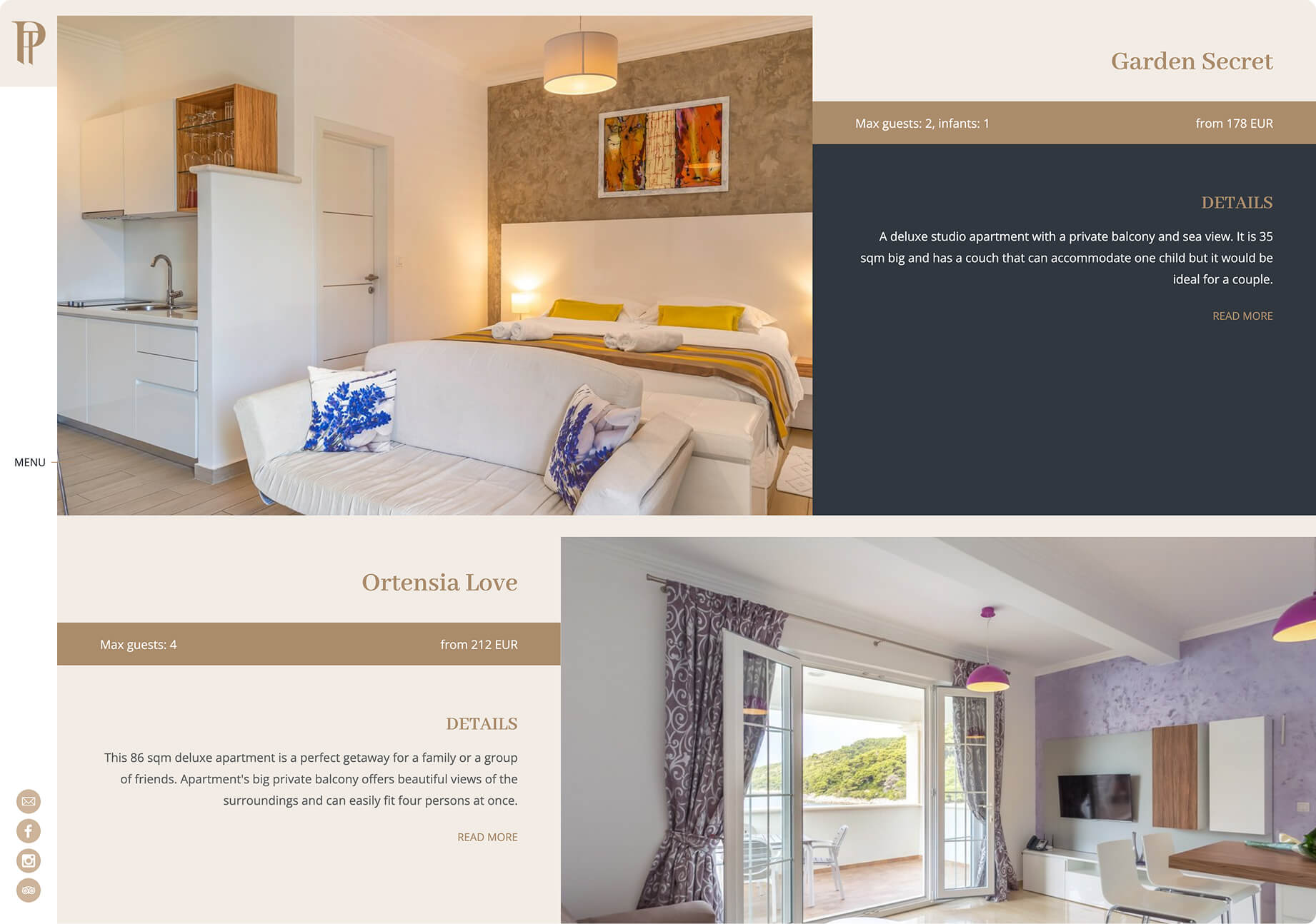 Pintree Mljet apartments list