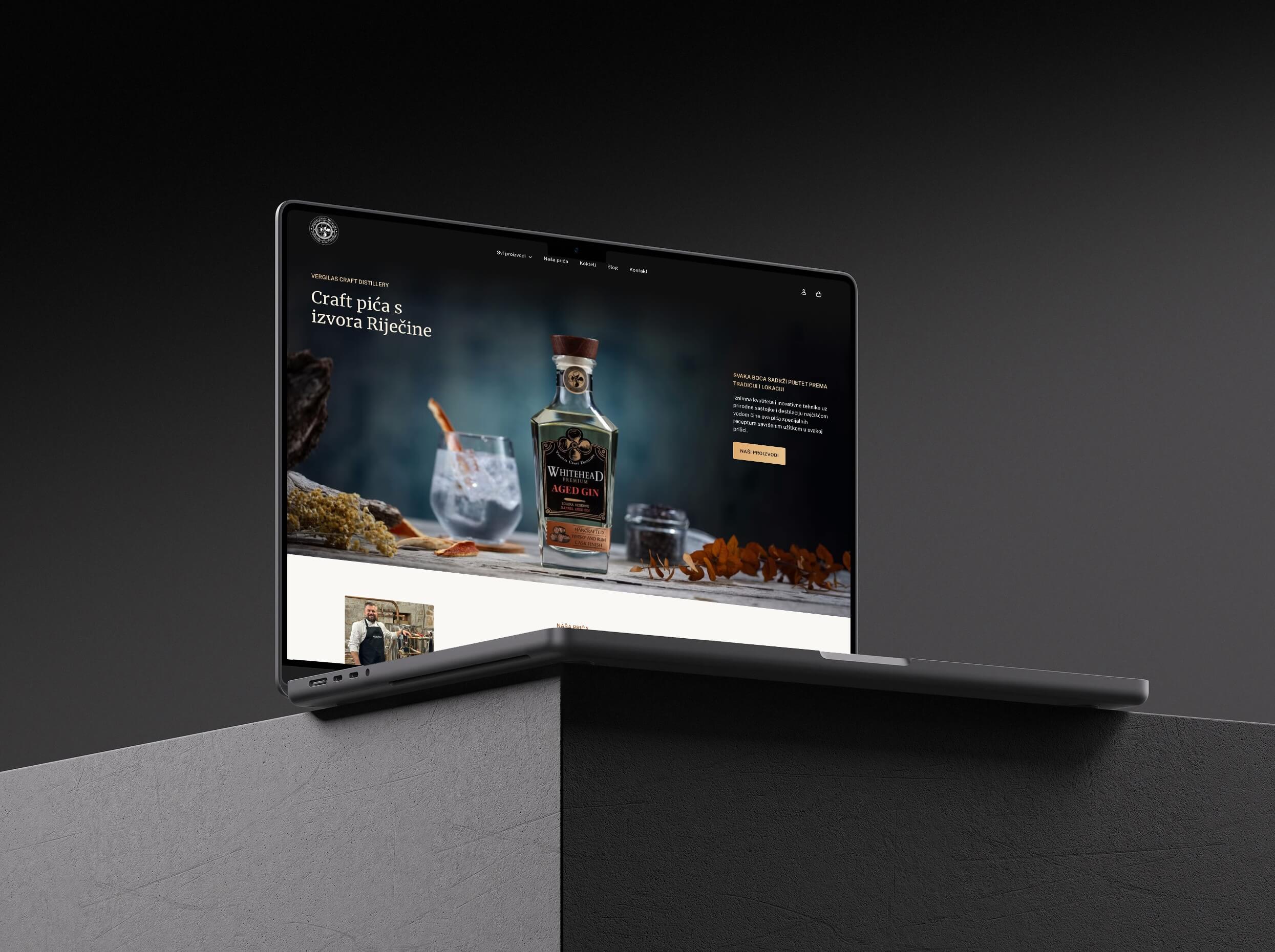 Project homepage shown on laptop mockup