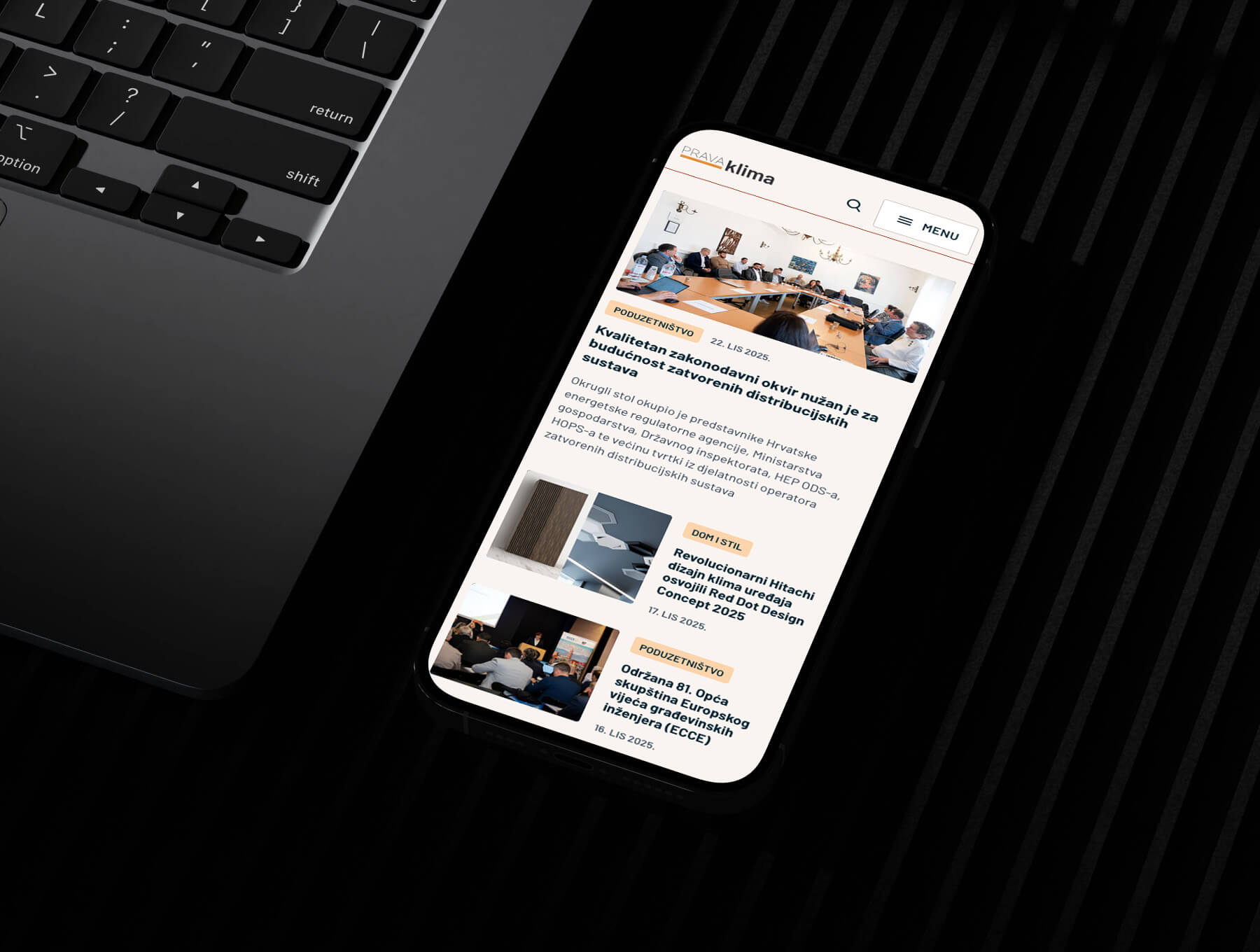 Project homepage shown on mobile phone mockup
