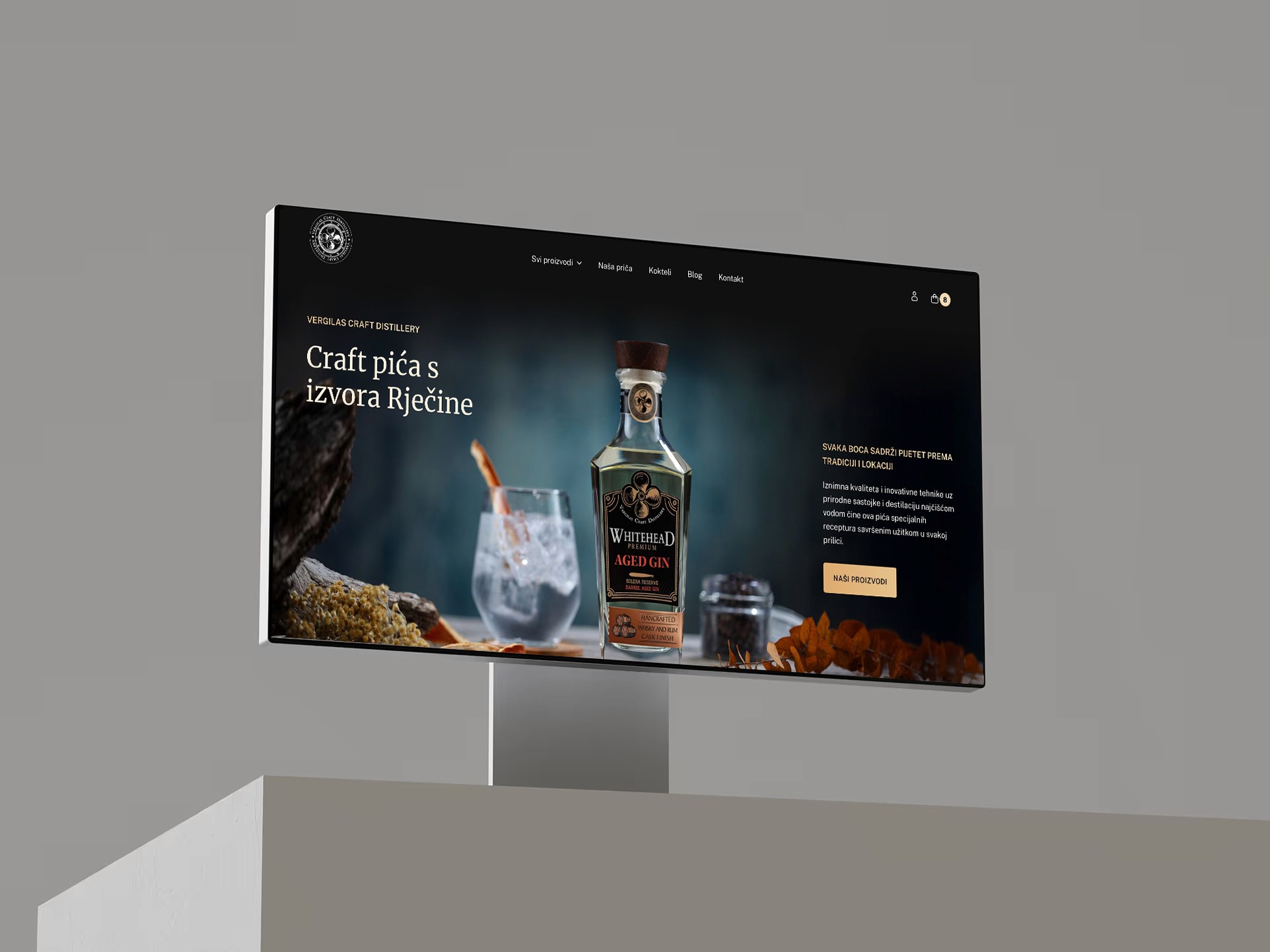 Project homepage shown on laptop mockup