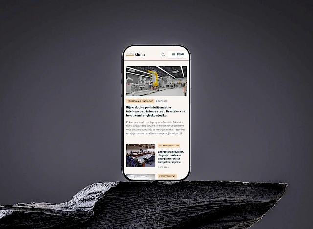 Project homepage shown on mobile phone mockup