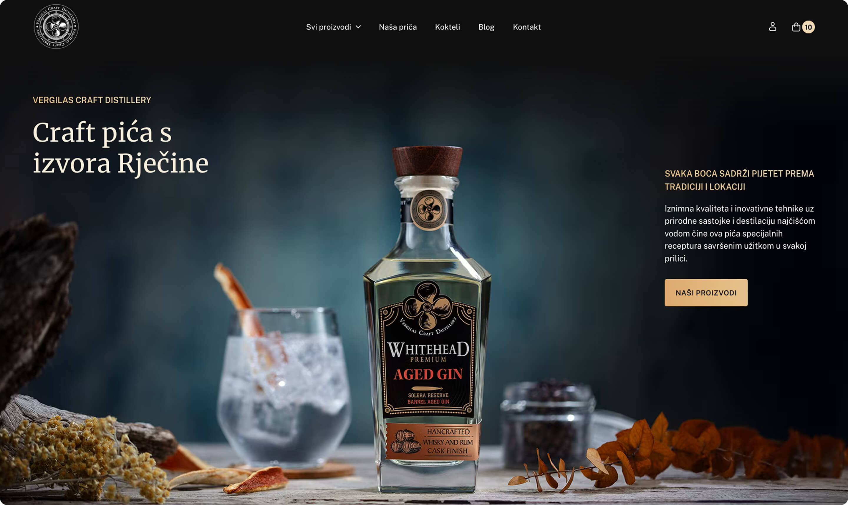 Vergilas Craft Distillery homepage